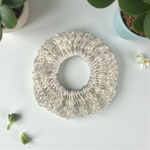 Elegant White Hair Scrunchie